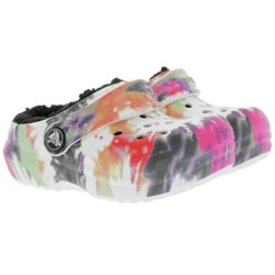 crocs Classic Lined Tie-Dye Kinder Haus-Schuhe gefütterte Clogs mit Dual-Crocs-Comfort 206683-0C4 Bunt