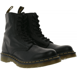 Dr. Martens 1460 Echtleder-Stiefel komfortable Schnür-Schuhe mit gelben Nähten 13512006 Schwarz