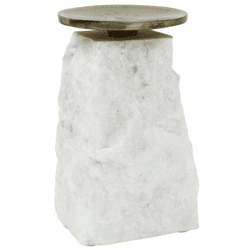 PTMD Kerzenhalter Nimo L, Marmor, weiß, 18 cm