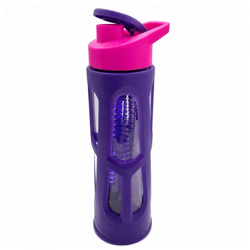 Green Canteen Flip Cap Glass Water Bottle, Purple/Pink, 561 ml