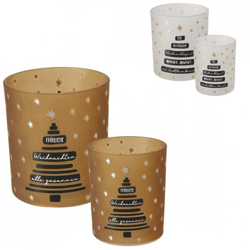 Boltze Teelichthalter Weihnachten 10 cm, 2er-Set in verschiedenen Ausführungen