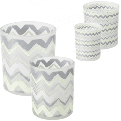 Boltze Teelichthalter „Zickzack“, grau, 10 cm, 2er-Set in verschiedenen Ausführungen