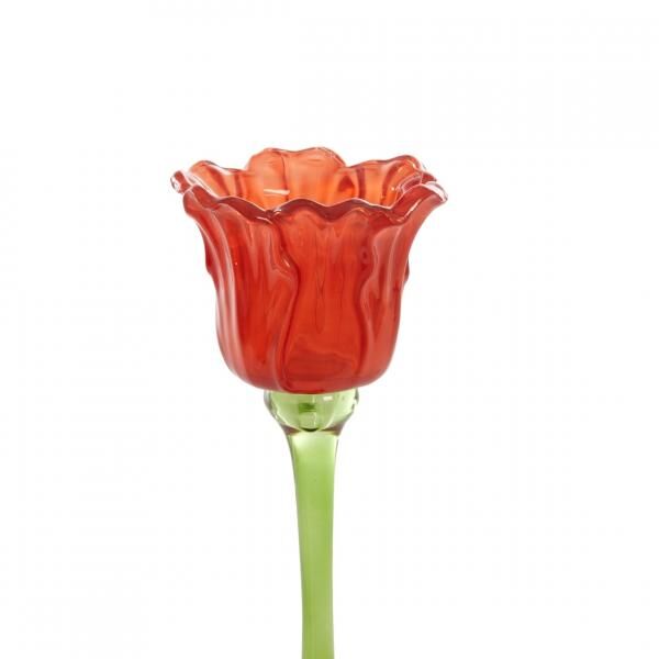 Light & Living theelichthouder Flowaly rood 19 cm