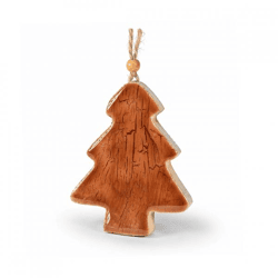J-Line kersthanger dennenboom hout bruin 11 cm