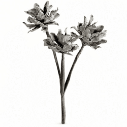 Künstliche Blume Schaum grau/braun 115 cm