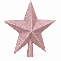 Weihnachtsbaumspitze Stern Glitzer rosa 23 cm