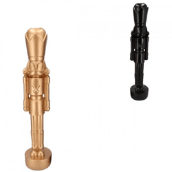 Statue Nussknacker schwarz/gold 24 cm 2 Stück sortiert