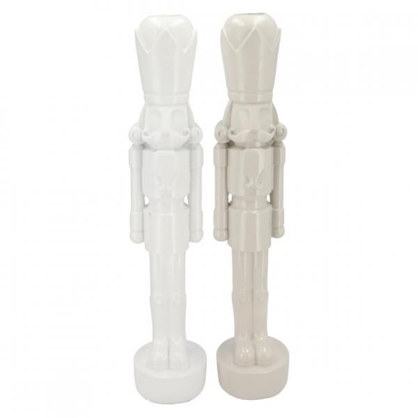 Statue Nussknacker weiß/creme 16,5 cm 2 Stück sortiert