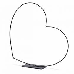 Decoratie Hart Frame liggend zwart 58 cm