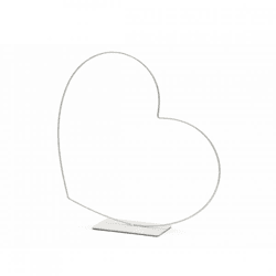 Decoratie Hart Frame liggend wit 30 cm