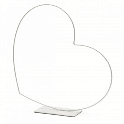 Decoratie Hart Frame liggend wit 58 cm