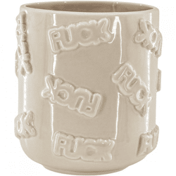 Housevitamin Blumentopf FUCK beige 17,5 cm