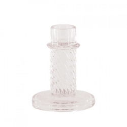 Housevitamin Kerzenleuchter Twist Glas rosa 10 cm