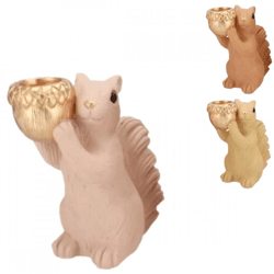 Schale Jingle Eichhörnchen stehend sand/rosa 16 cm 3fach sortiert