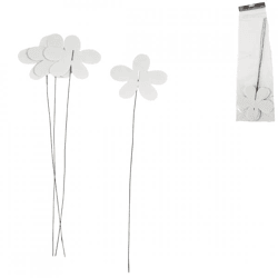 Deko-Mustertuch Blume weiß 38 cm 4er Set