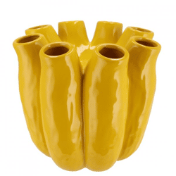 Vase Luna Rohr gelb 24 cm