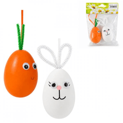 Anhänger Osterei und Karotte 8 cm 2er Set