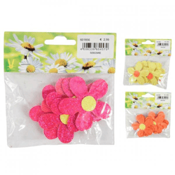 Dekoration Blumen Papier Glitter 6 cm 3 sortiert Satz von 6