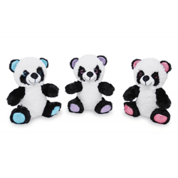 Panda mit Glitzerohren - Plüsch - 3-fach sortiert  - 17 cm