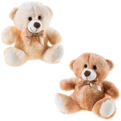 Teddy Bär creme sitzend mit Schleife - 2-fach sortiert - Plüschtier 20 cm
