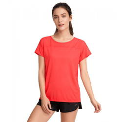 Bench Damen Sport-Shirt atmungsaktives Lauf-Shirt mit Logo-Schriftzug am Rücken PK11423 Neonrot