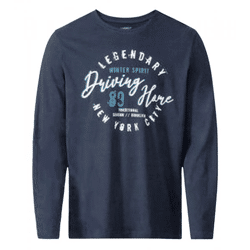 LIVERGY Herren Pyjama Top mit großem Front-Print Nachtwäsche Schlaf-Shirt 390208-2201 Navy
