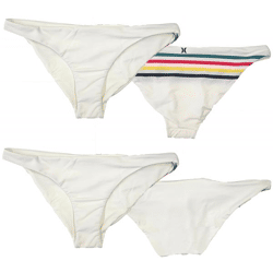 Hurley Quick Dry Pendleton Glacier Damen Bikini-Unterteil wende Bademode gestreift Bikini-Panty AJ9508 133 Beige