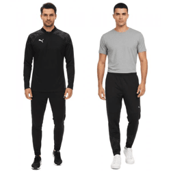 PUMA teamCup Herren Troyer-Pullover oder Jogging-Hose mit DryCell-Technologie Trainings-Shirt grafischem Design Sport-Hose Fitness-Pullover