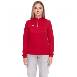 adidas Entrada 22 Damen nachhaltiger Sport-Pullover Trainings-Shirt mit AEROREADY Technologie Troyer-Pullover Langarm-Shirt H57551 Rot