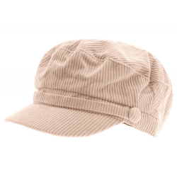 Baker Boy Cap, Corduroy-Style Balloon Cap, Headwear, Summer Cap, Visor Cap 4606M K248131 Beige