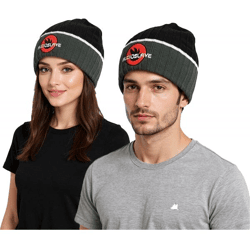 Audioslave Beanie Rockband kuschelige Mütze mit Logo-Stickerei Winter-Mütze Fan-Artikel 1318AUD Schwarz/Grau/Weiß