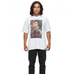 RE:COVERED X Studio Canal Herren T-Shirt EVIL DEAD 2 Baumwoll-Shirt mit großem Print Rundhals-Shirt RCSTC127 Weiß