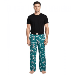 RE:COVERED X NFL Philadelphia Eagles Loungepants Herren Schlafanzug-Hose mit Team-Logo Baumwolle Pyjama-Hose RCNFL1461 Midnight-Grün