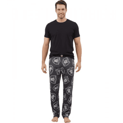 RE:COVERED X NFL Las Vegas Raiders Loungepants Herren Schlafanzug-Hose mit Team-Logo Baumwolle Pyjama-Hose RCNFL1406 Grau