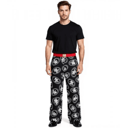 RE:COVERED X NFL San Francisco 49ers Loungepants Herren Schlafanzug-Hose mit Team-Logo Pyjama-Hose RCNFL1396 Schwarz/Weiß
