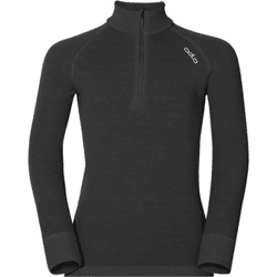 Odlo Kinder Langarm Unterhemden Warm 1/2 Zip Longsleeve Schwarz