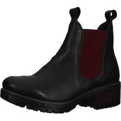 Modische LAZAMANI Stiefelette Schlupfschuhe für Damen 68002 black-red Schwarz