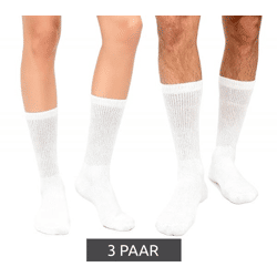 3 Paar kreislauffreundliche SOCKSWEAR Diabetiker-Socken Damen und Herren Baumwoll-Strümpfe mit Komfortbund 7673244 Weiß