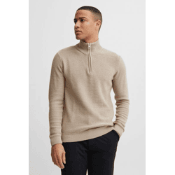 klassischer 11 PROJECT PRTillmann Fine Herren Troyer mit Stehkragen Pullover 21301005-ME-1513041 Beige