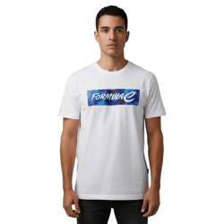extravagantes Formula E Herren T-Shirt Baumwoll-Shirt mit Camouflage Formula E Logo Sommer-Shirt 701223604 001 Weiß
