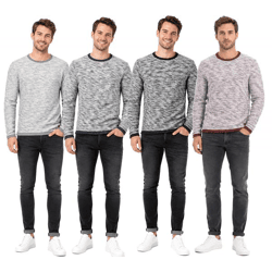 klassisches SOLID SDFlocks Herren Sweatshirt mit Rundhals Pullover Große Größen 21102722ME in Schwarz, Blau, Grau oder Rot