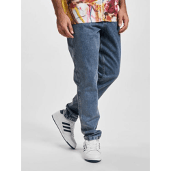 stylische Karl Kani Herren Jeans Reißverschluss Taschen mit Baumwolle Blau