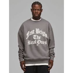 weiches Fast and Bright Herren Sweatshirt mit Baumwolle Grau