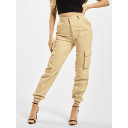 stylische DEF Damen Jeans 200 g/m² mit Baumwolle Beige