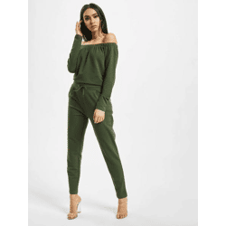 stilvolles DEF Damen Kleid Stretch mit Baumwolle Khaki