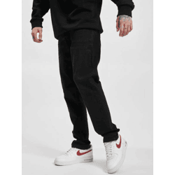 moderne Denim Project Herren Jeans Straight Fit mit Baumwolle Schwarz