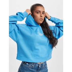 lässiger Calvin Klein Damen Hoodie Stretch mit Baumwolle Blau