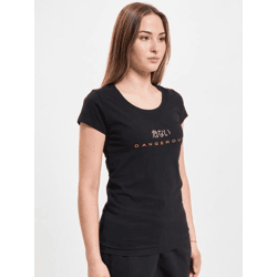 modernes Dangerous DNGRS Damen T-Shirt mit Baumwolle Schwarz