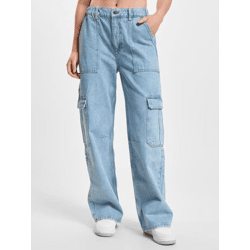 lässige DEF Damen Jeans mit Baumwolle Hell-Blau