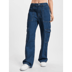 bequeme DEF Damen Jeans mit Baumwolle Blau